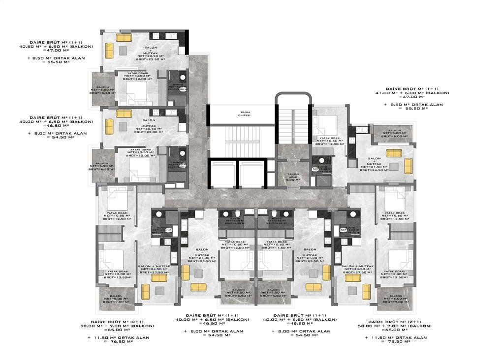 New project with panoramic sea views in the green area of Avsallar - Фото 18