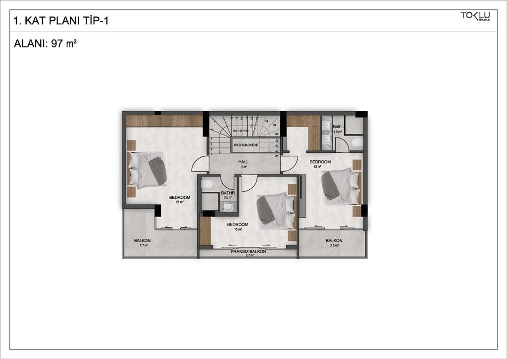 New complex of 4 detached villas with private pool and garden - Фото 18