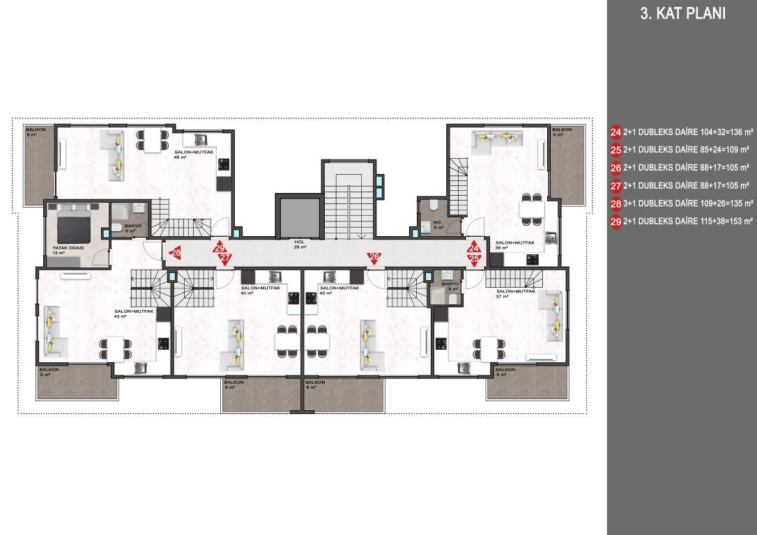 New project of a residential complex in the prestigious Kargicak area - Фото 20