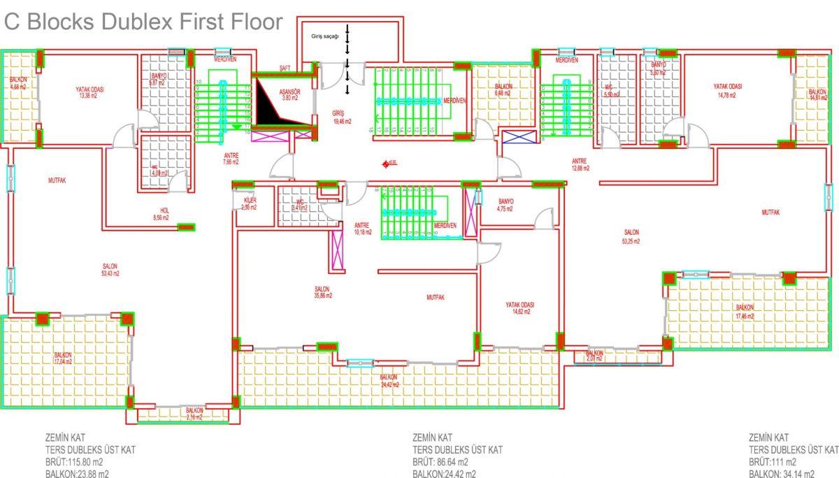 Multifunctional complex of luxury apartments and villas in Kargicak area - Фото 38