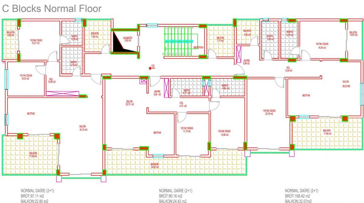 Multifunctional complex of luxury apartments and villas in Kargicak area - Фото 39