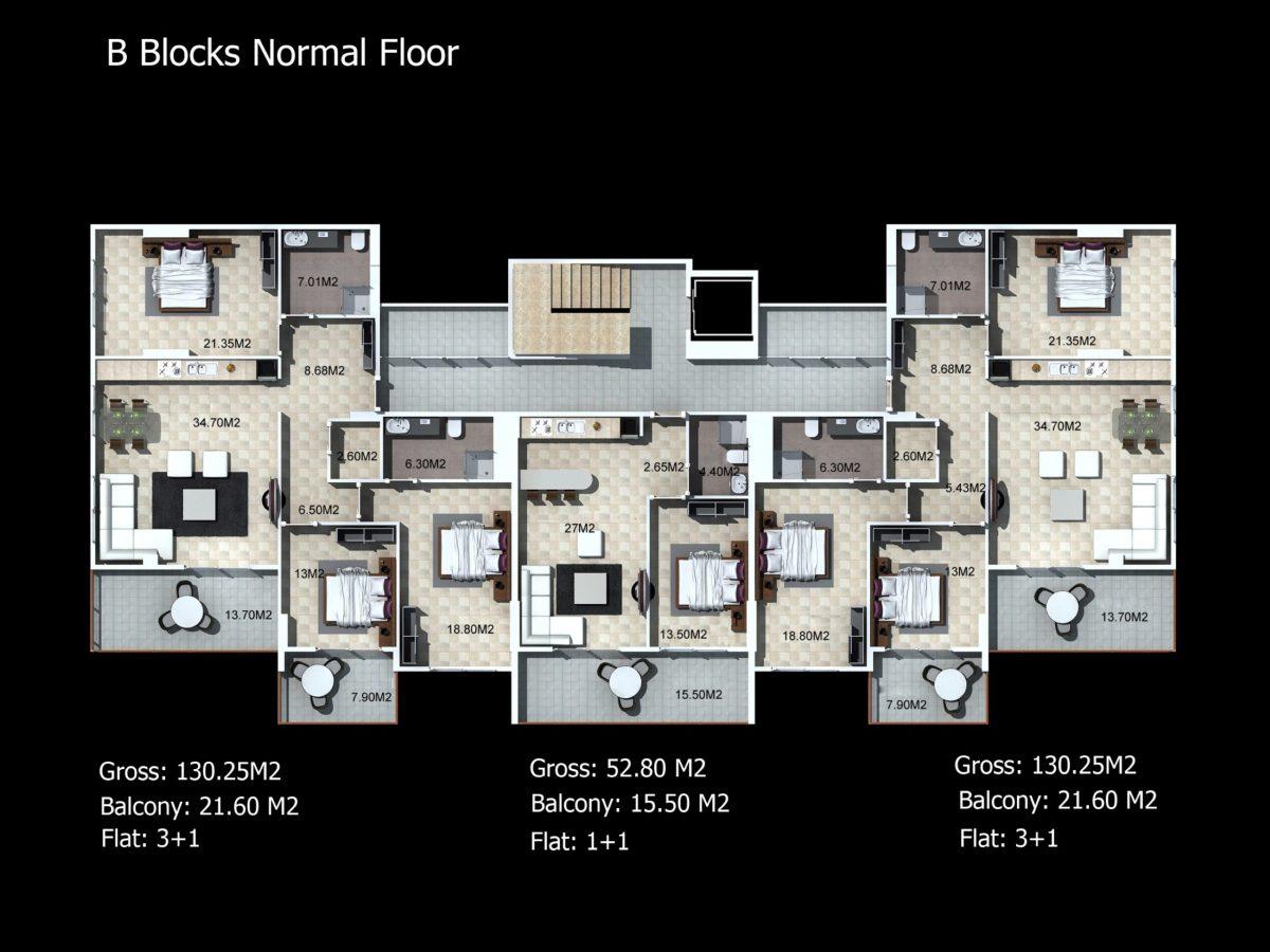 Multifunctional complex of luxury apartments and villas in Kargicak area - Фото 29