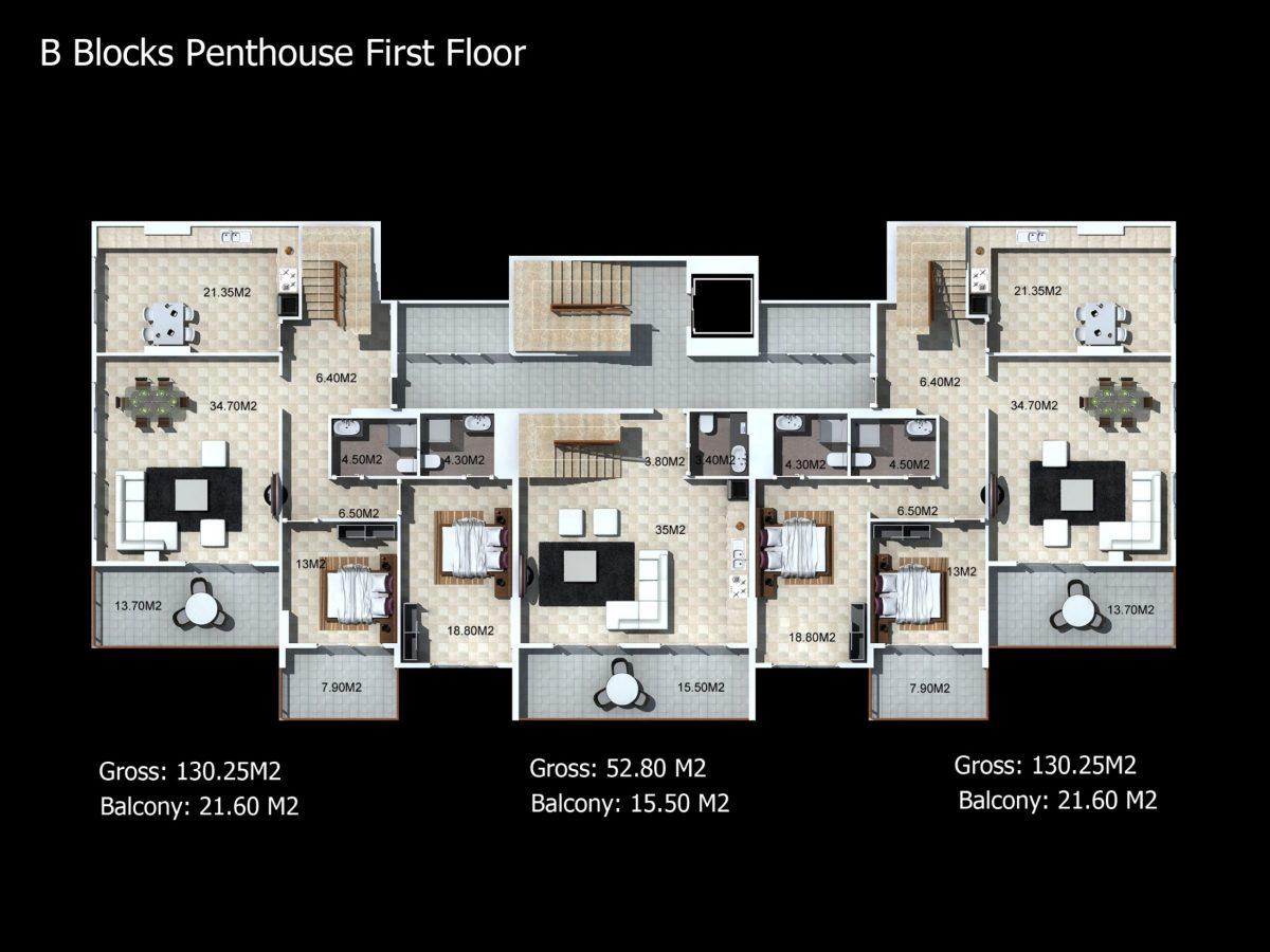 Multifunctional complex of luxury apartments and villas in Kargicak area - Фото 30