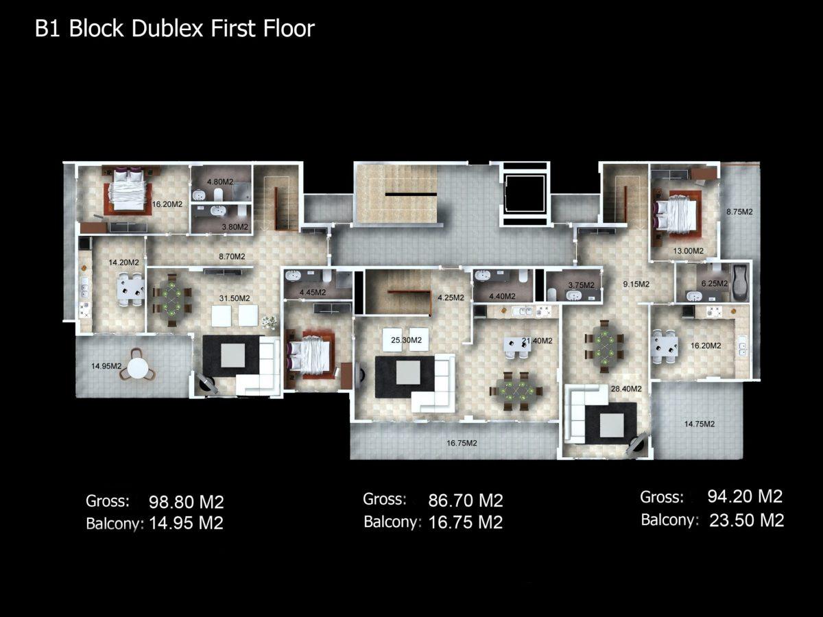 Multifunctional complex of luxury apartments and villas in Kargicak area - Фото 33