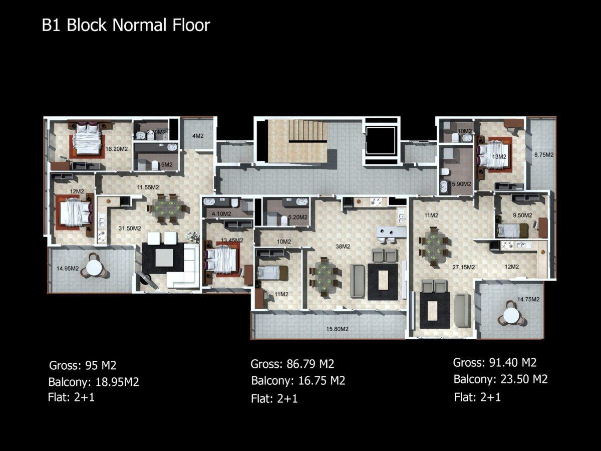 Multifunctional complex of luxury apartments and villas in Kargicak area - Фото 34