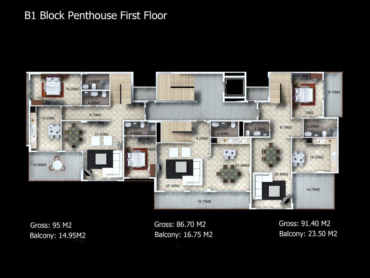 Multifunctional complex of luxury apartments and villas in Kargicak area - Фото 35