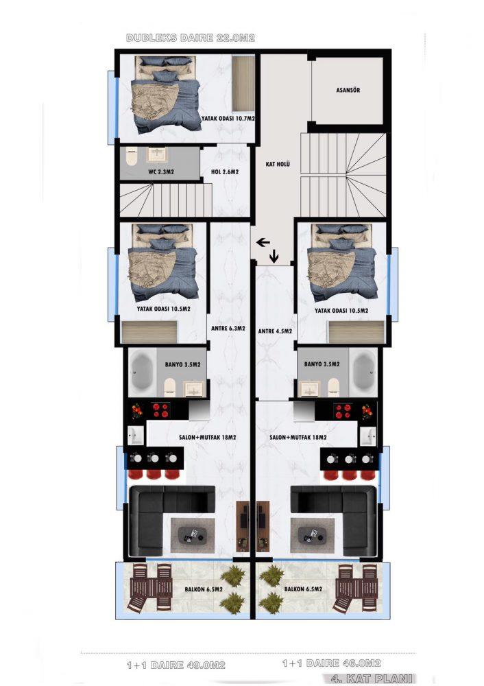 Apartments at favorable prices from the developer in the center of Alanya close to the sea - Фото 21