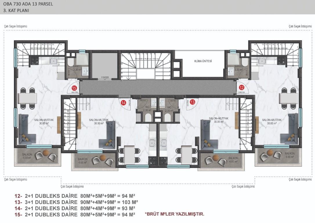 An attractive residential complex project in the European district of Alanya Oba - Фото 22