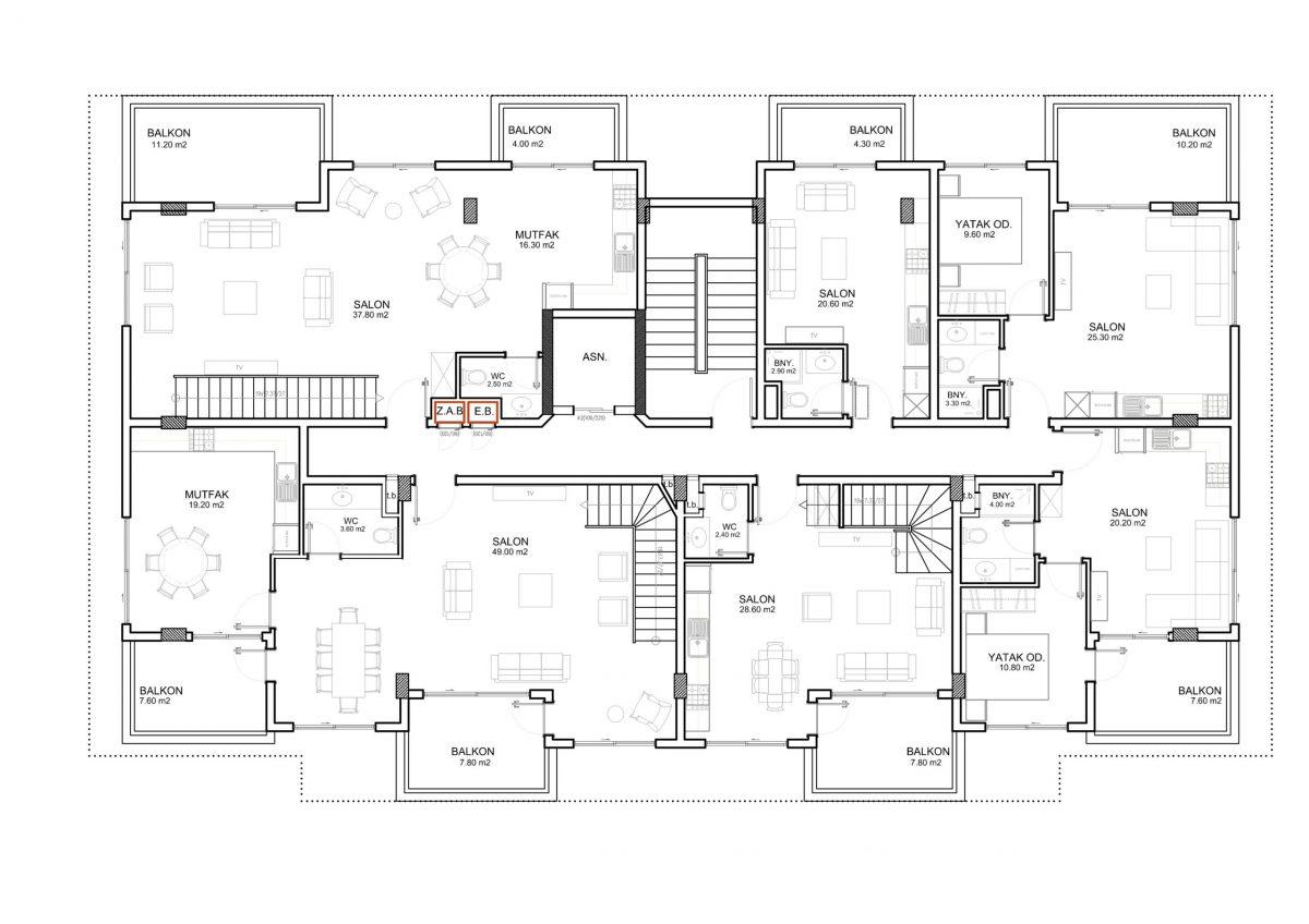 Apartments and penthouses in a new residential complex in Kargicak - Фото 29