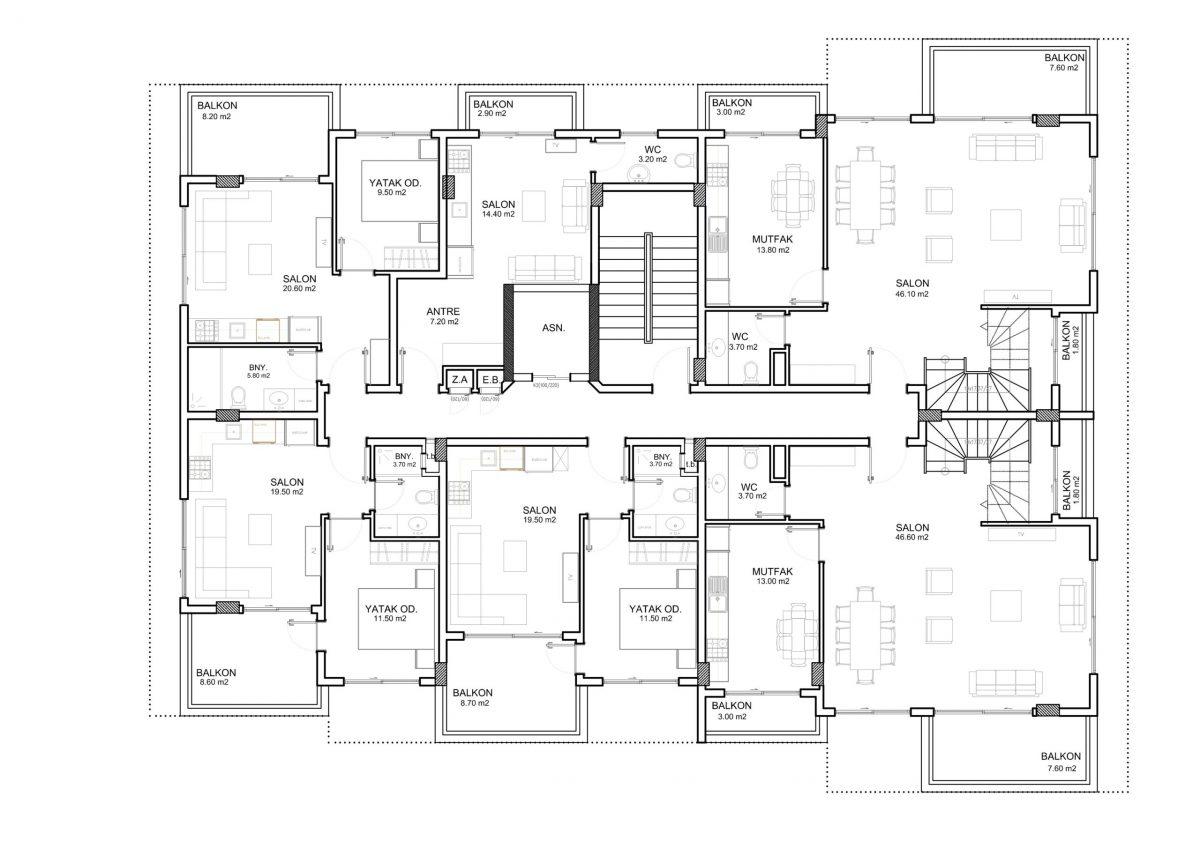 Apartments and penthouses in a new residential complex in Kargicak - Фото 33