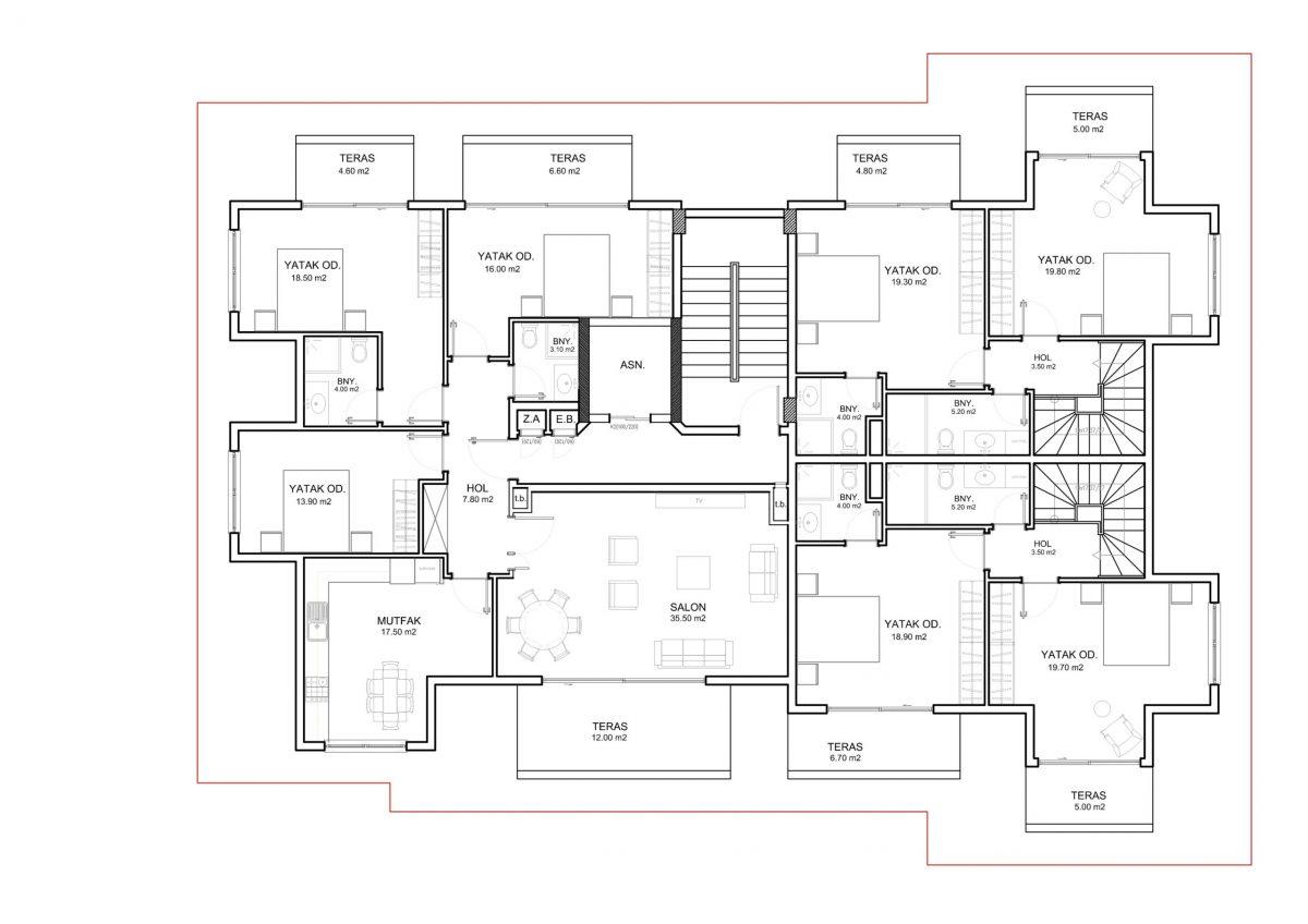 Apartments and penthouses in a new residential complex in Kargicak - Фото 34