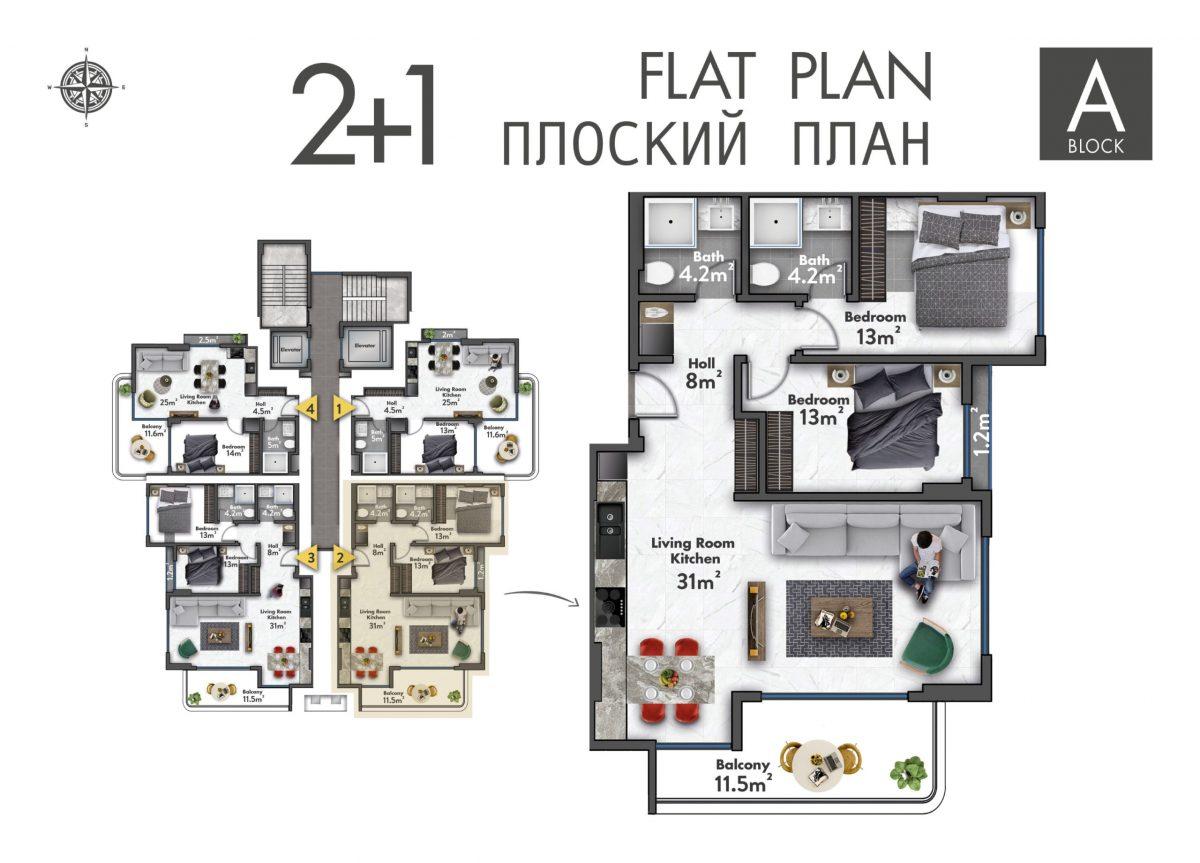 Apartments in a new residential complex in the center of Mahmutlar - Фото 37