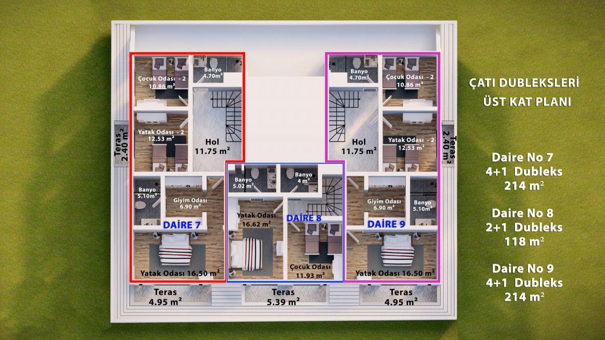 Spacious duplexes in the central area of Alanya - Фото 21