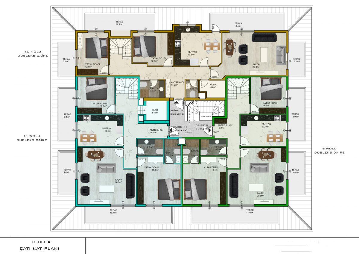 Apartments with a separate kitchen in a new residential complex in Oba - Фото 22