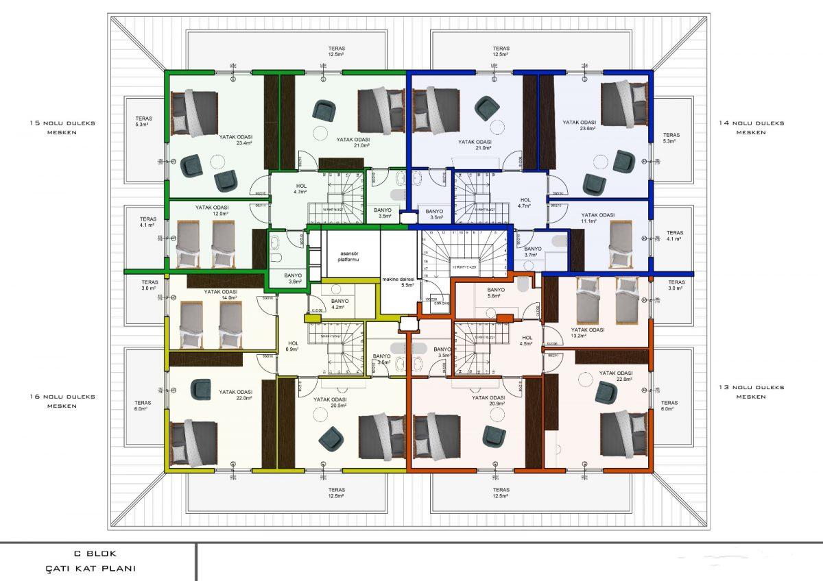 Apartments with a separate kitchen in a new residential complex in Oba - Фото 23