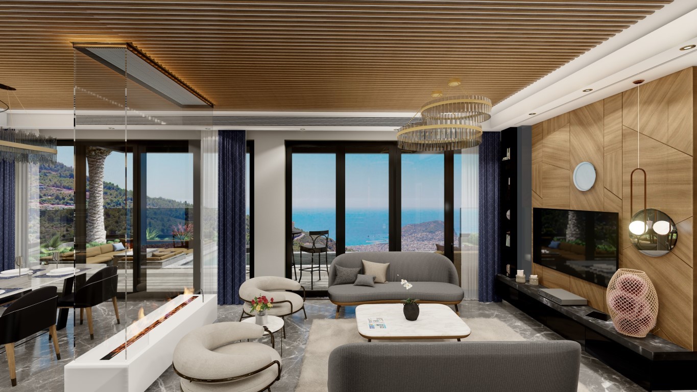 New project of ultra-modern villas with panoramic sea views in the area of Bektas - Фото 12