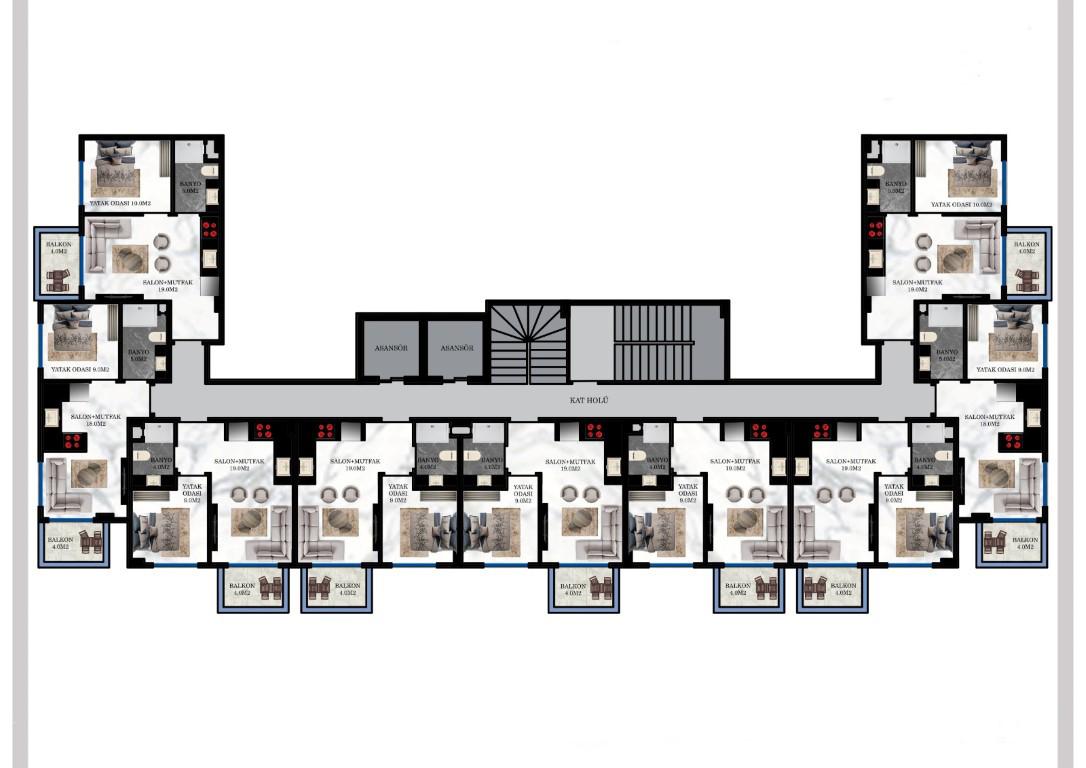 Cozy apartment in a residential complex at the final stage of construction in Avsallar, Alanya - Фото 5