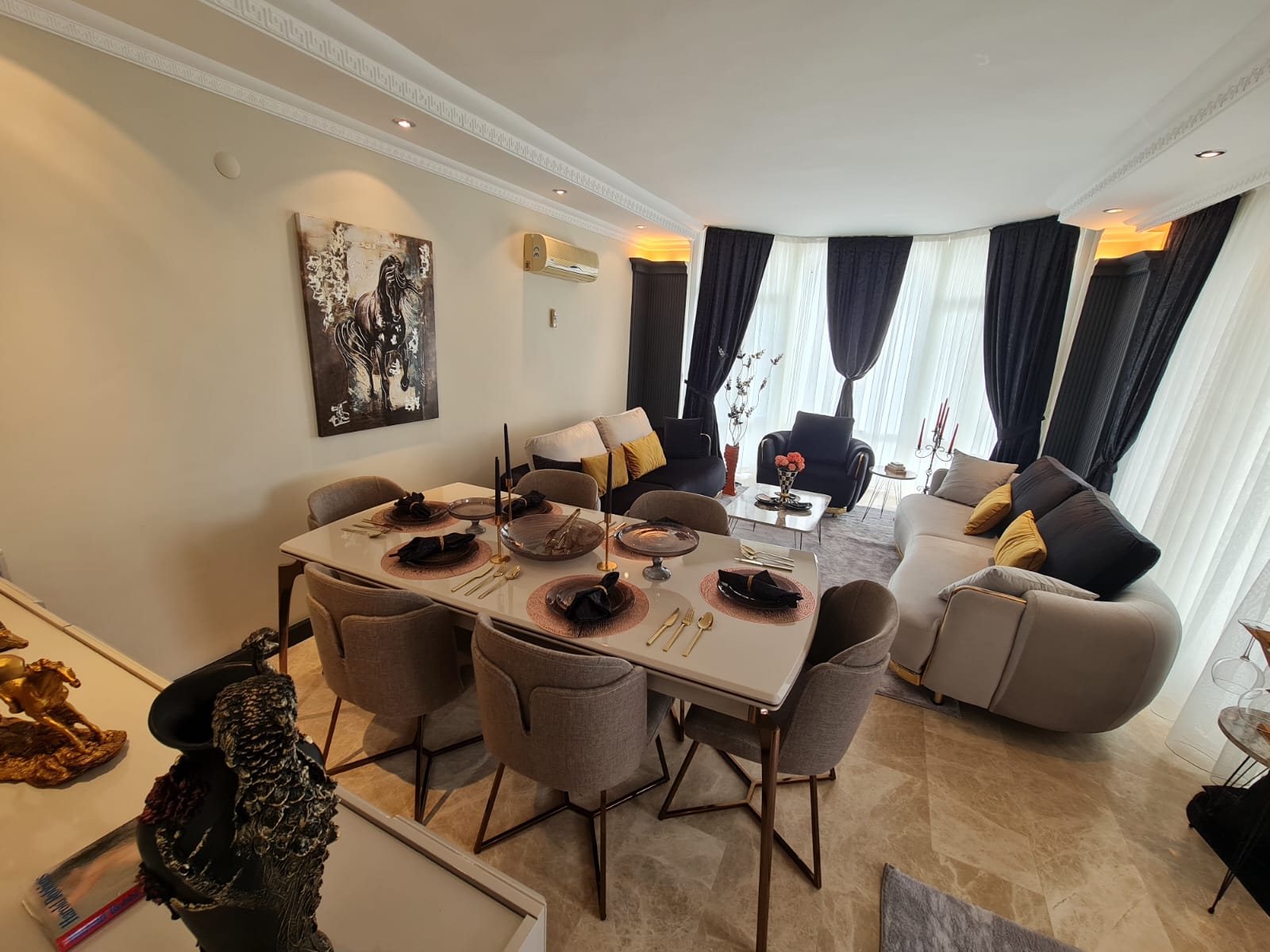 Furnished penthouse 4 + 1 with three terraces in Cikcilli, Alanya - Фото 11