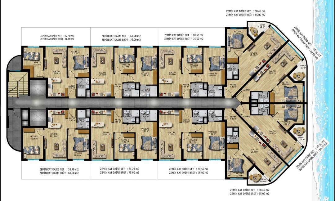 New cozy residential complex on the first coastline in the city of Mersin - Фото 14