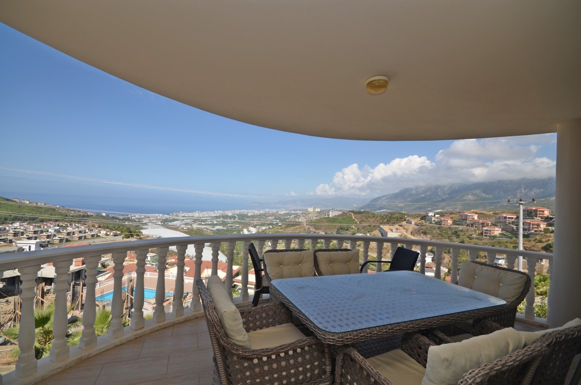 Villa 3+1 with panoramic views of the sea and Alanya in the Kargyjak area - Фото 13