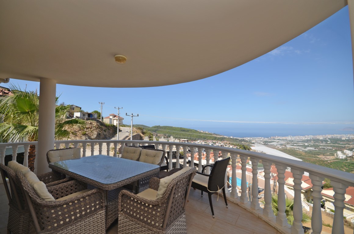 Villa 3+1 with panoramic views of the sea and Alanya in the Kargyjak area - Фото 11