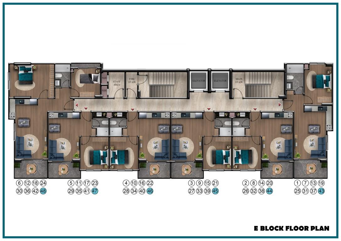 A new project of a modern residential complex with hotel infrastructure in Payallar - Фото 49