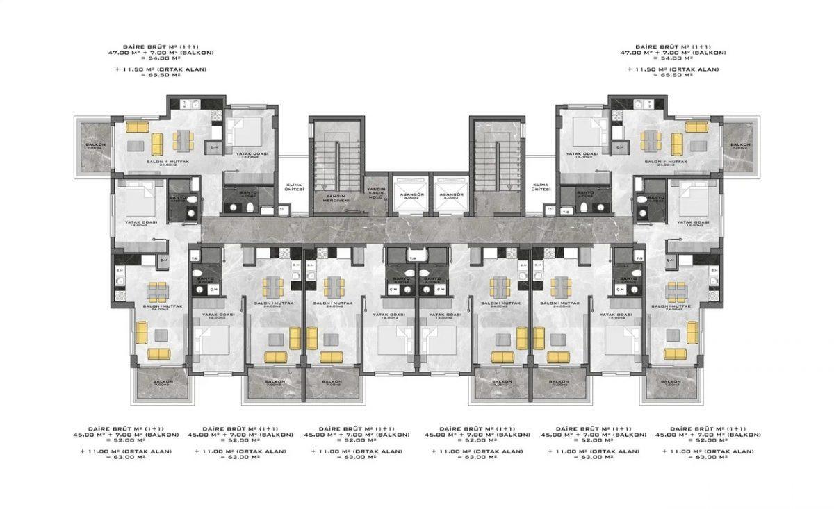 One bedroom apartment in Alanya Avsallar, layout 1+1 - Фото 14