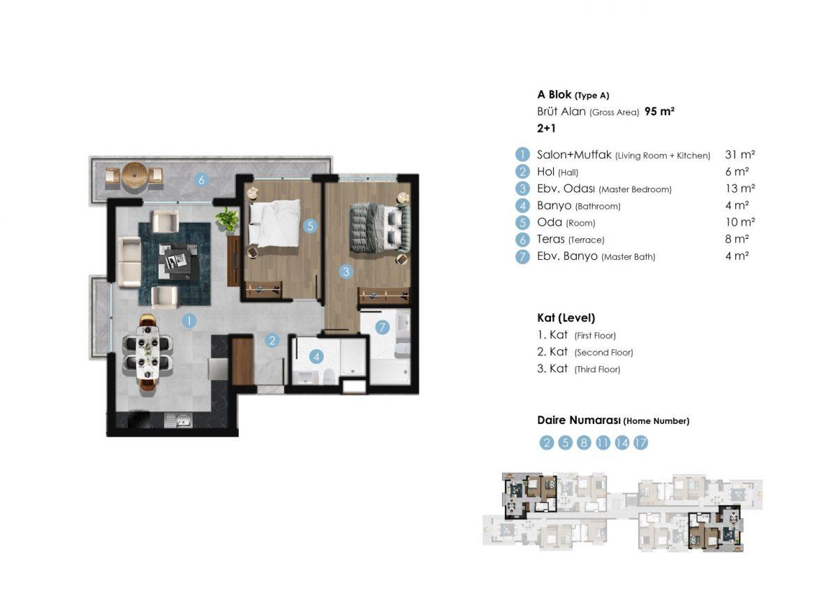 New residential complex in Northern Cyprus with spacious layout - Фото 17