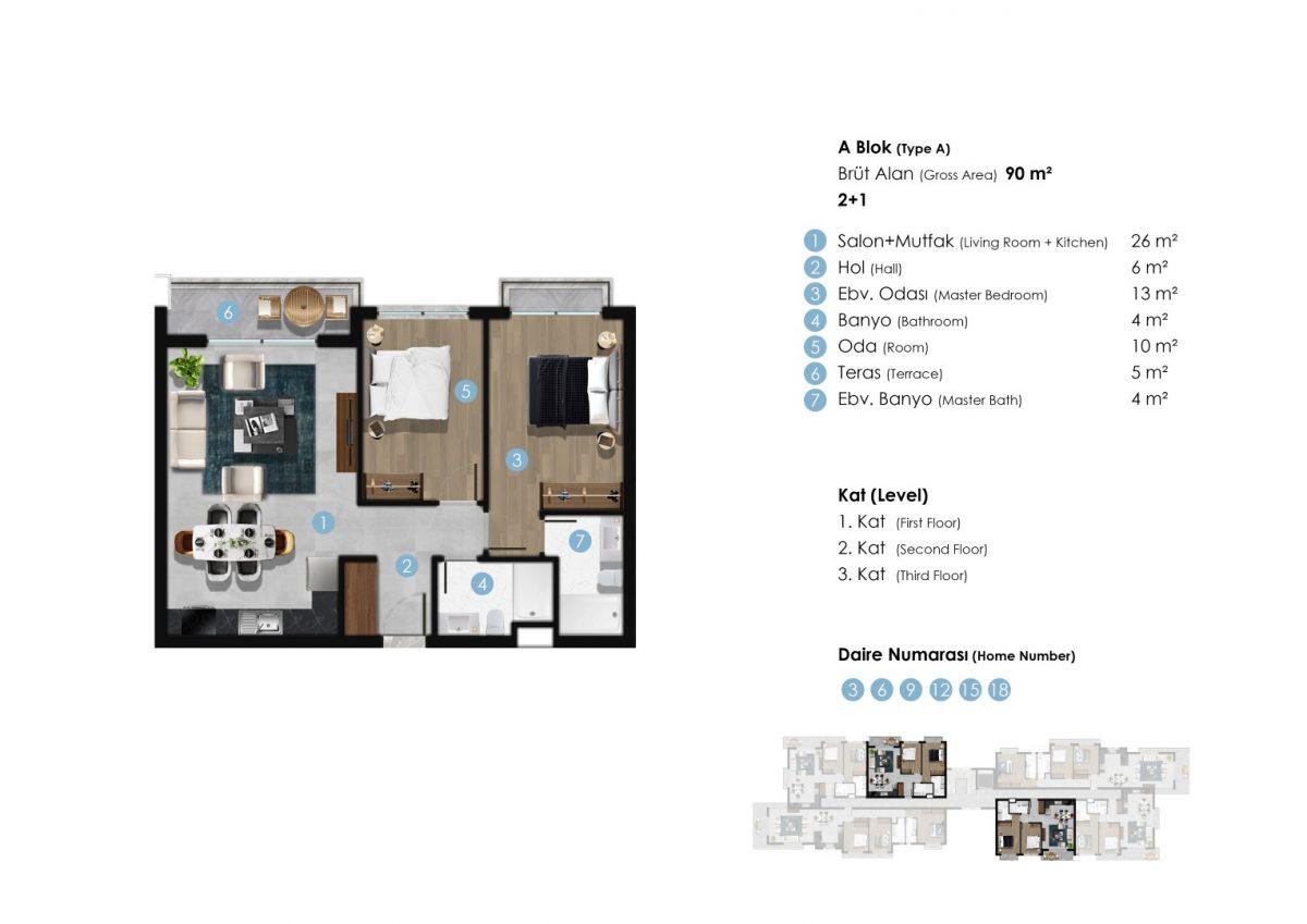 New residential complex in Northern Cyprus with spacious layout - Фото 18