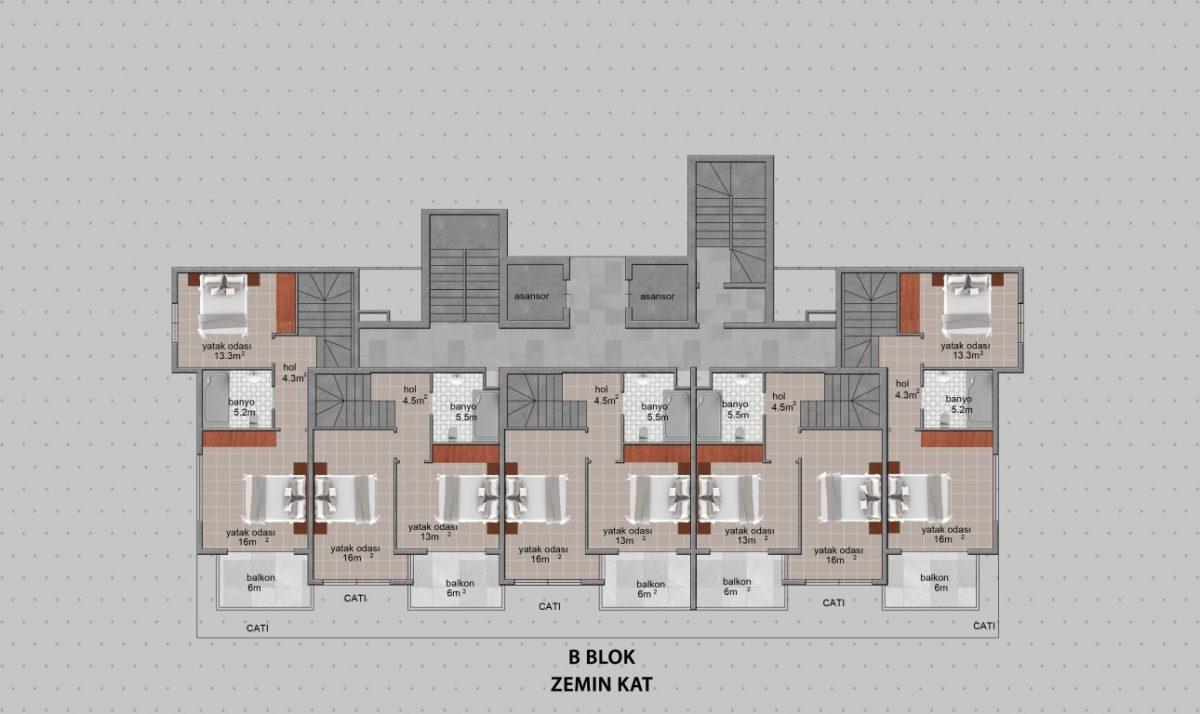 New residential complex in Turkey next to the pine forest in the area of Avsallar, Alanya (Plans 1+1, 2+1, 3+1) - Фото 20