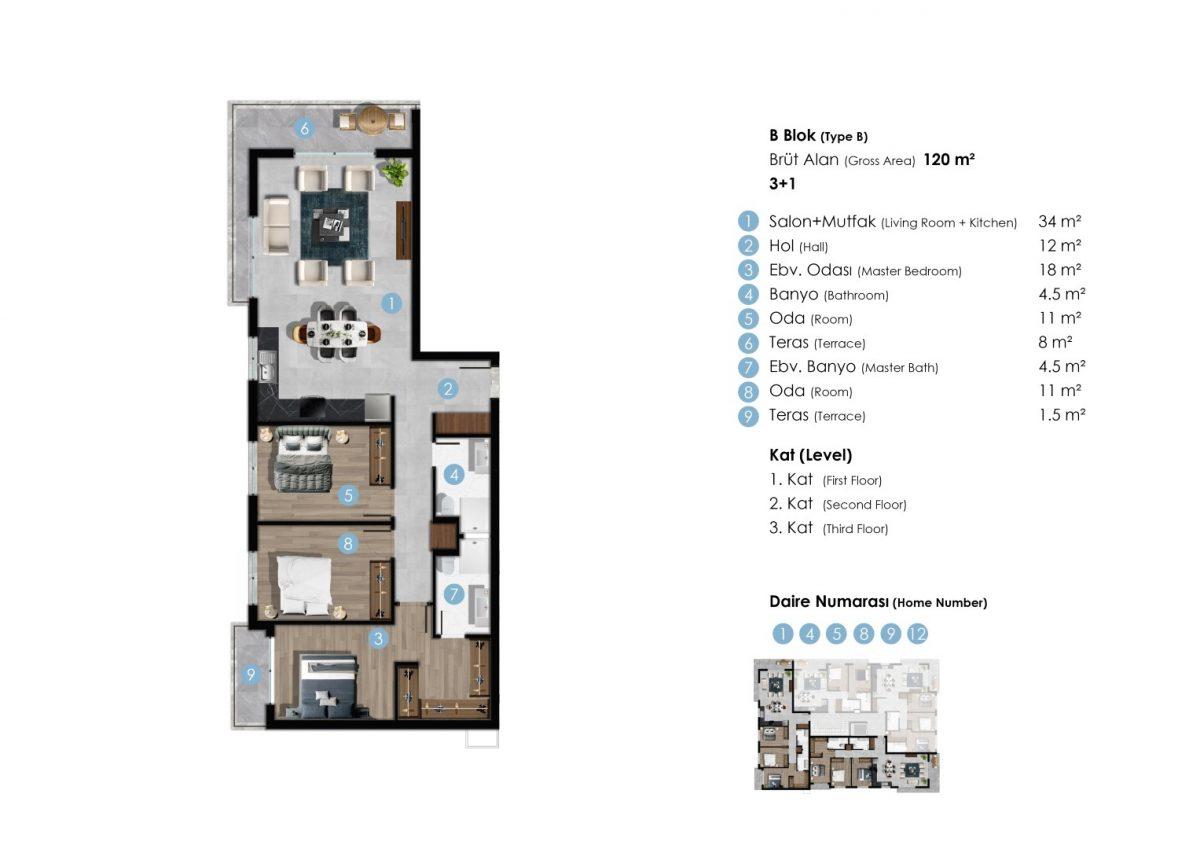 New residential complex in Northern Cyprus with spacious layout - Фото 24