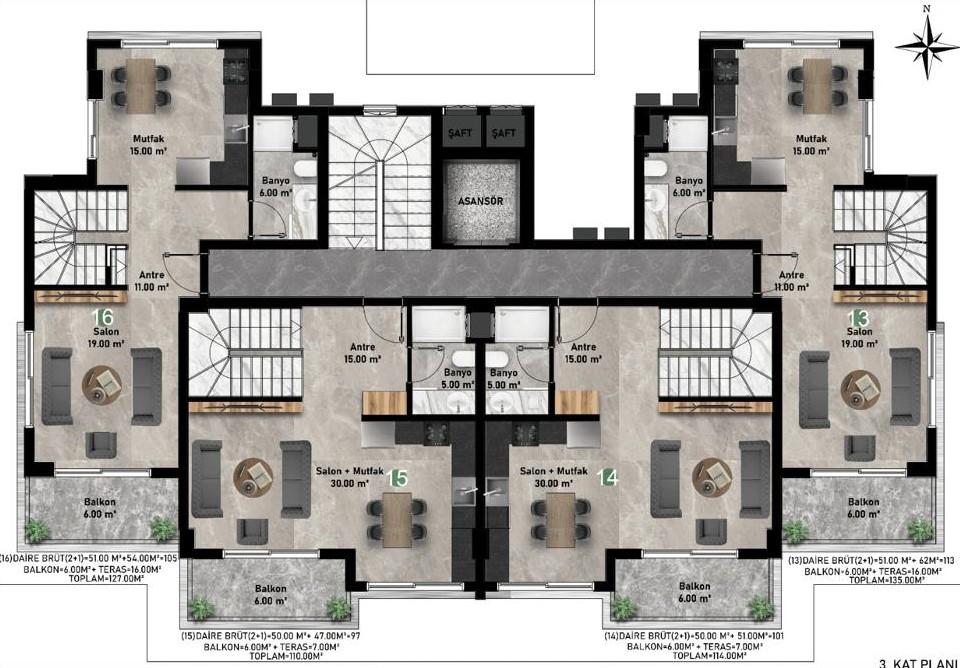 New modern project with cozy apartments near Cleopatra beach, 450 m to the center - Фото 30