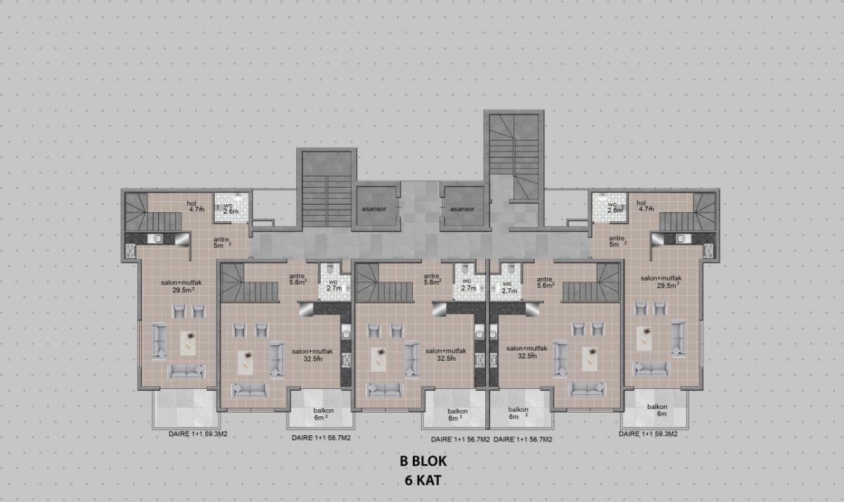 New residential complex in Turkey next to the pine forest in the area of Avsallar, Alanya (Plans 1+1, 2+1, 3+1) - Фото 22