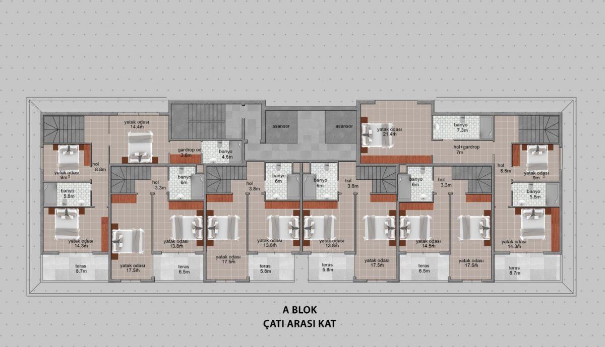 New residential complex in Turkey next to the pine forest in the area of Avsallar, Alanya (Plans 1+1, 2+1, 3+1) - Фото 18