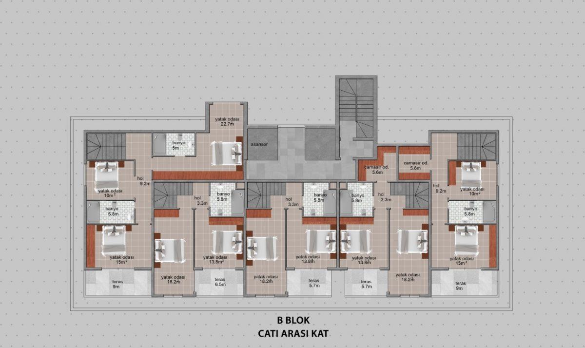 New residential complex in Turkey next to the pine forest in the area of Avsallar, Alanya (Plans 1+1, 2+1, 3+1) - Фото 23