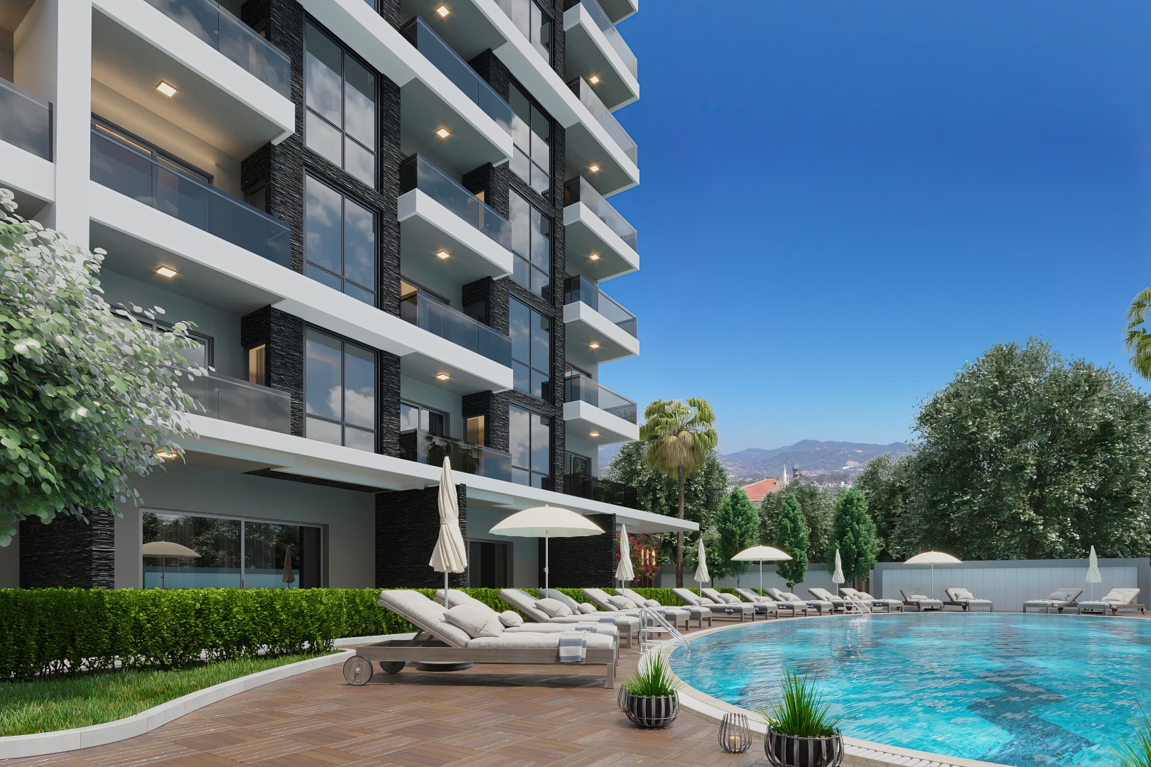 New residential complex in Turkey next to the pine forest in the area of Avsallar, Alanya (Plans 1+1, 2+1, 3+1) - Фото 9