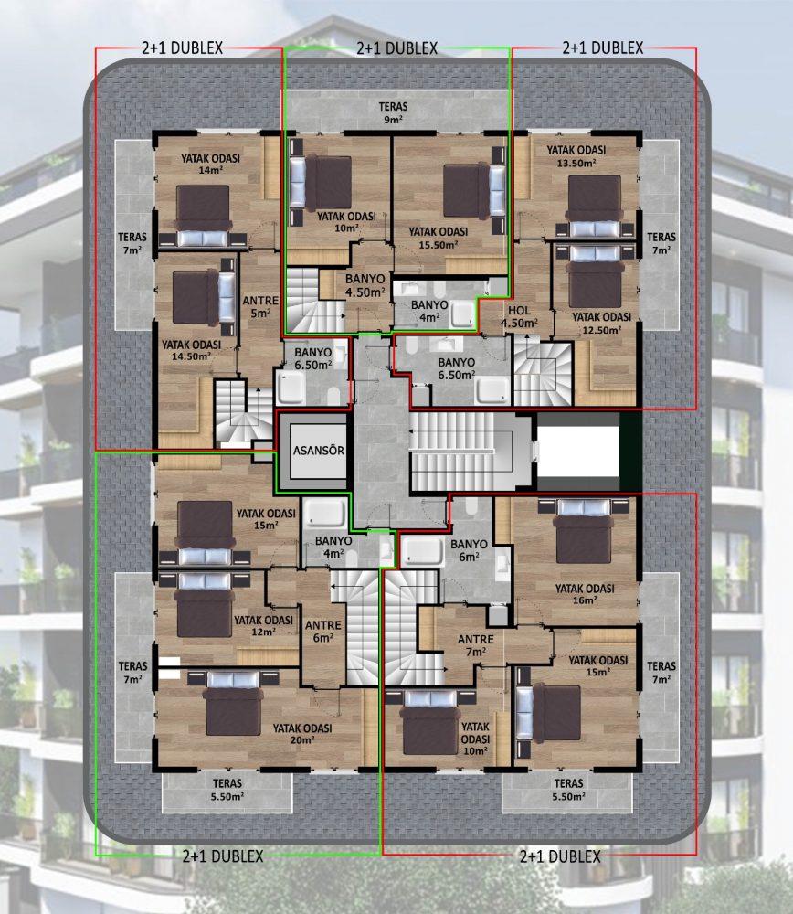 New cozy residential complex in Turkey, 200 meters from the sea in the area of Kestel - Фото 29