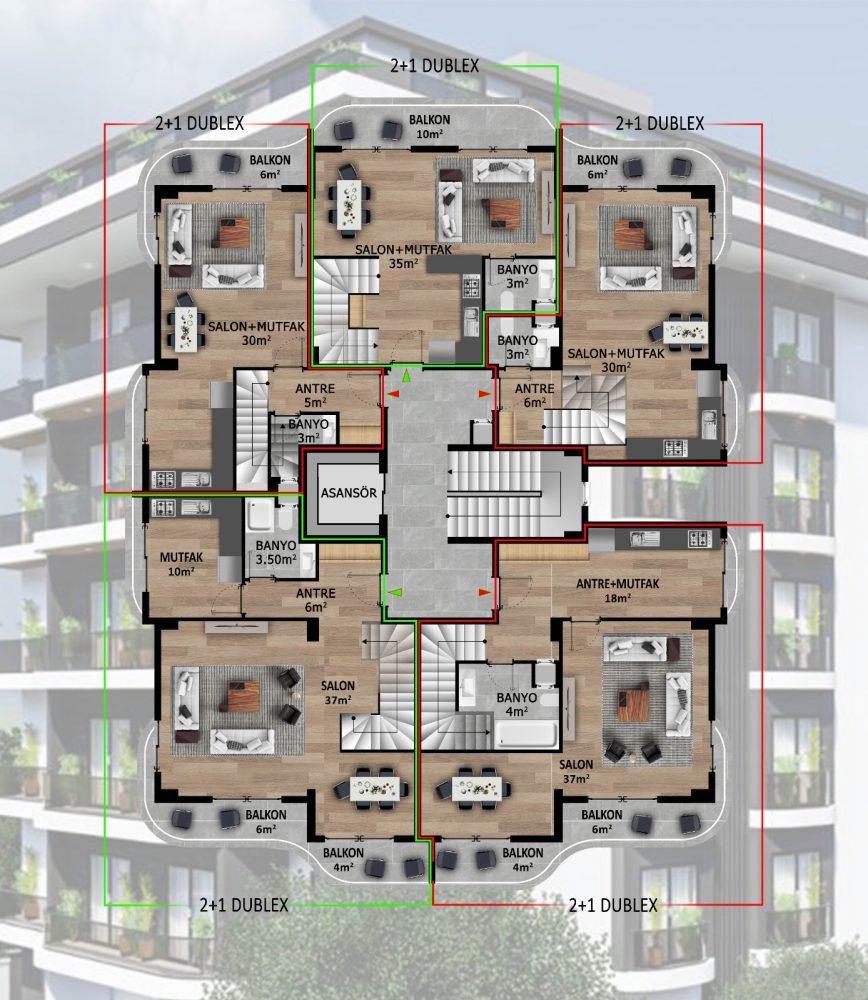 New cozy residential complex in Turkey, 200 meters from the sea in the area of Kestel - Фото 28