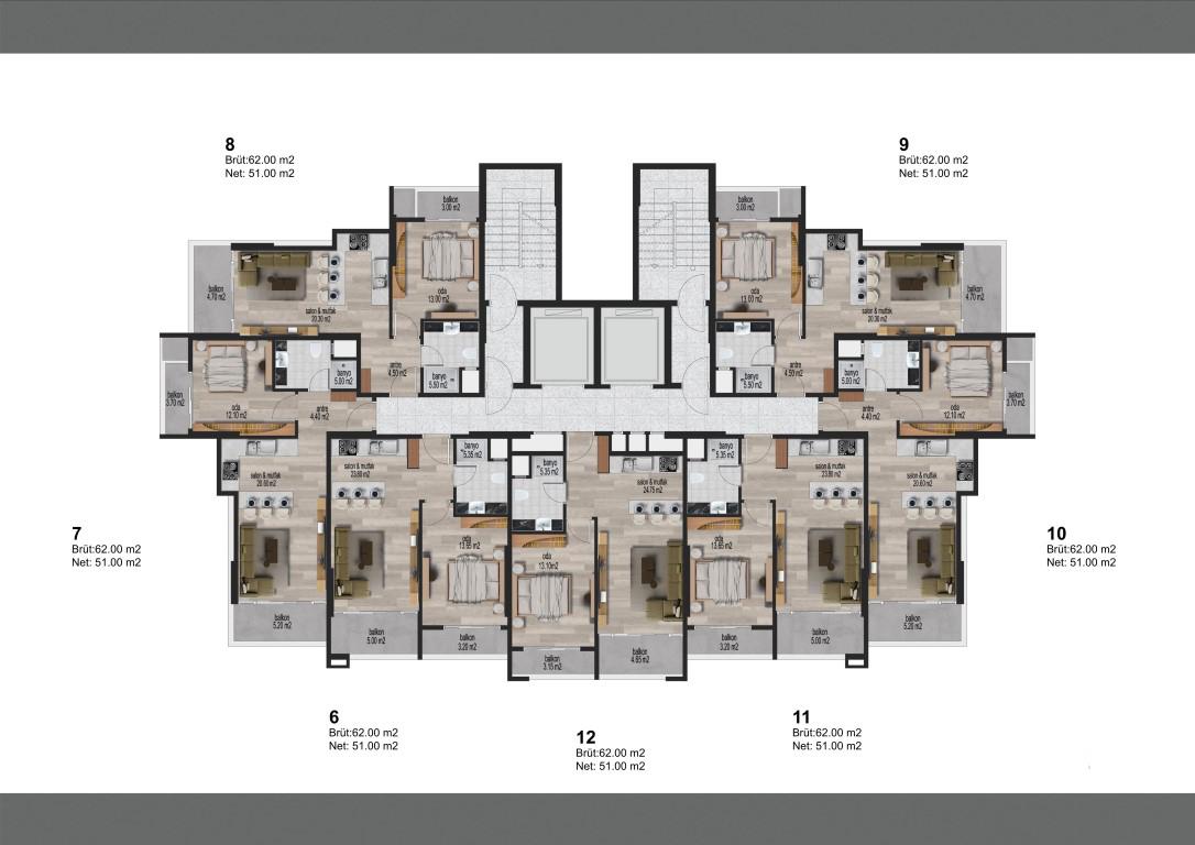 New residential complex with apartments 1+1 in Mersin - Фото 19