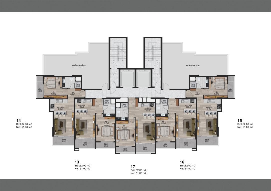 New residential complex with apartments 1+1 in Mersin - Фото 20