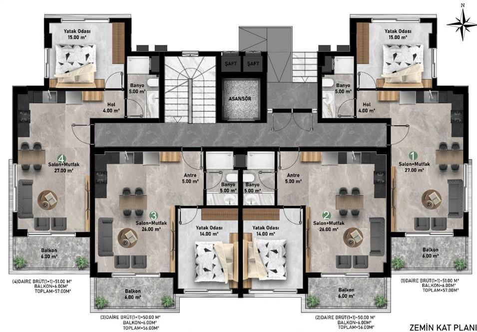 New modern project with cozy apartments near Cleopatra beach, 450 m to the center - Фото 28