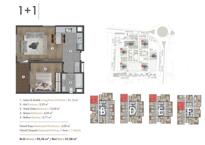 High-rise house in Istanbul, with spacious apartments of 1+1, 2+1, 3+1 - Фото 21