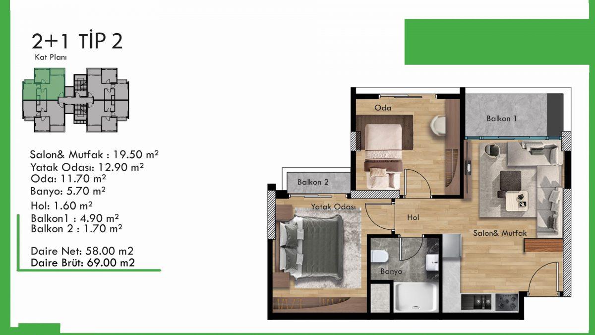 New investment project with apartments 2+1 in Mezitli, Mersin - Фото 26