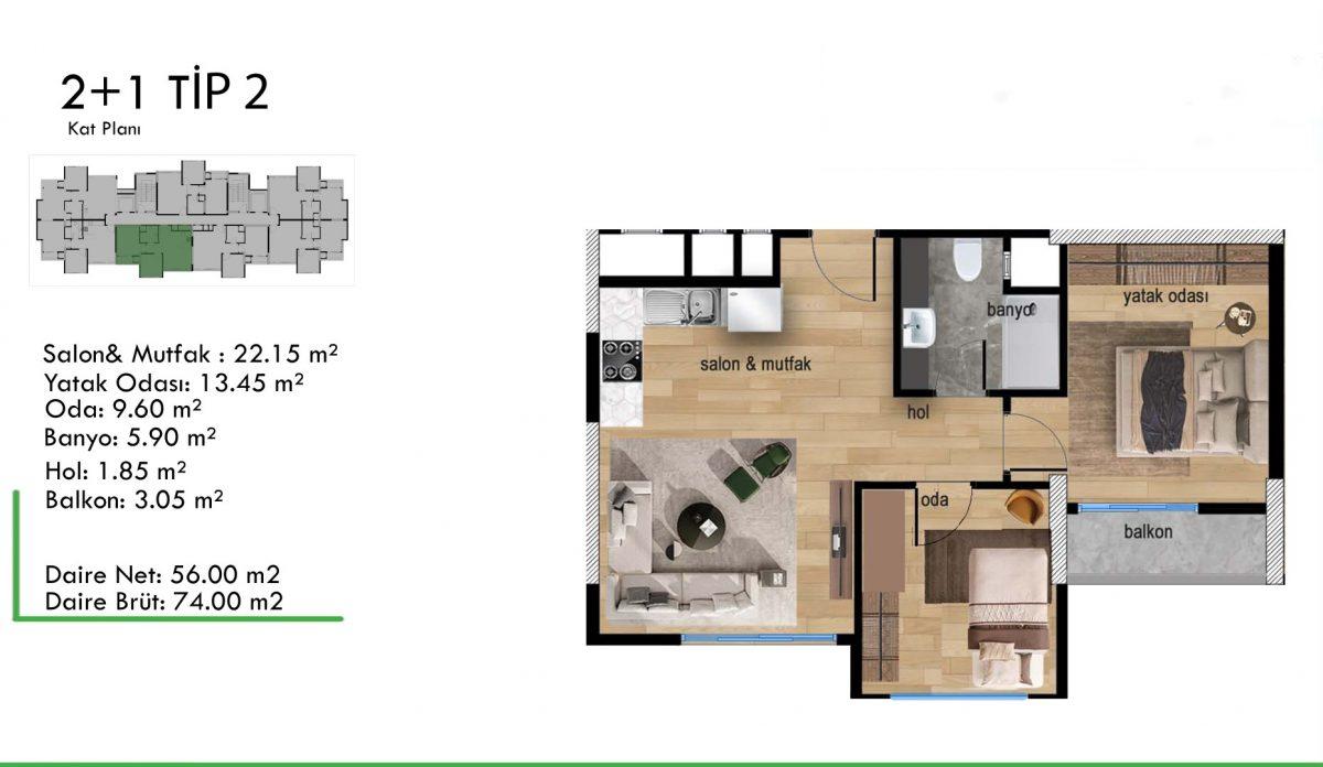 New large-scale project with 2+1 apartments in Mezitli, Mersin - Фото 20