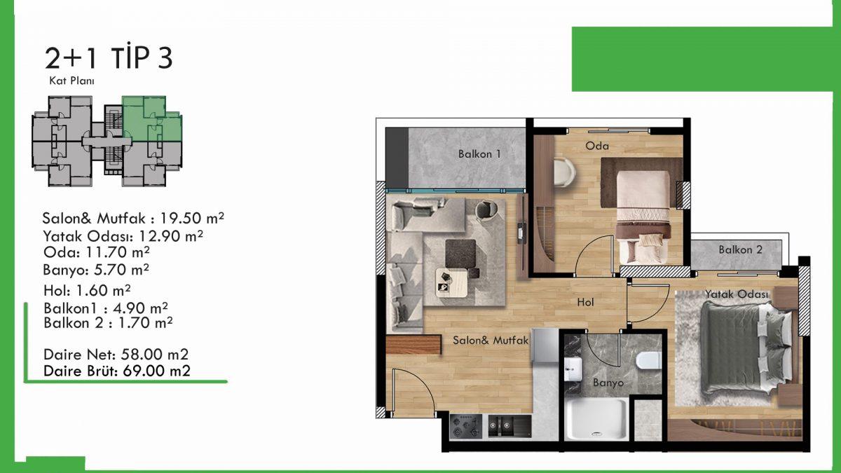 New investment project with apartments 2+1 in Mezitli, Mersin - Фото 27