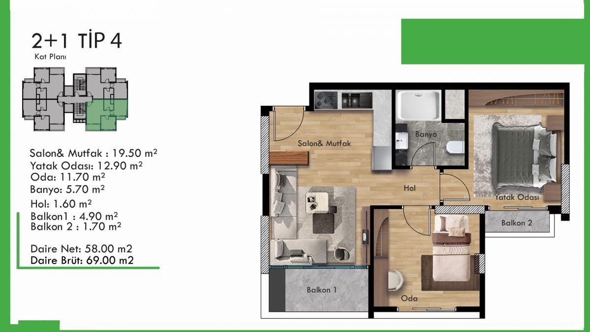 New investment project with apartments 2+1 in Mezitli, Mersin - Фото 28