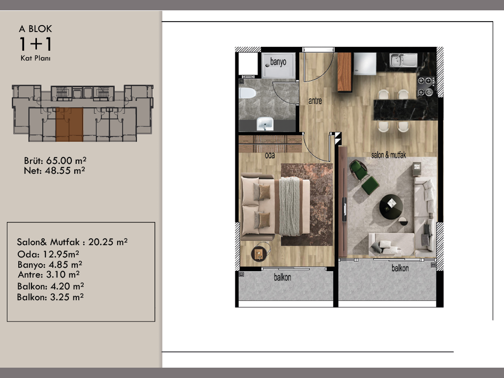 New cozy residence in the area of Arpachbakhsheesh, with apartments of 1+1 floor area of 65 m2 - Фото 12