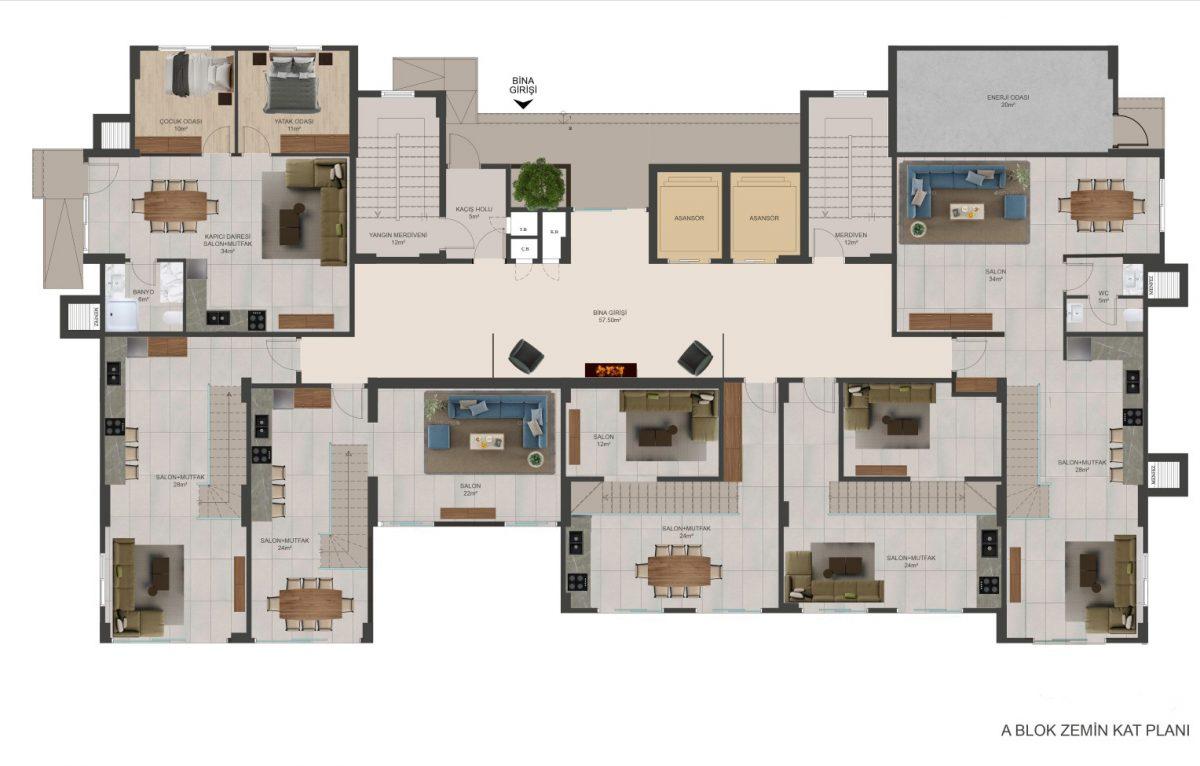 New residential complex in a quiet area of the city of Mersin, with plans 1+1, 2+1 and 3+1 - Фото 23