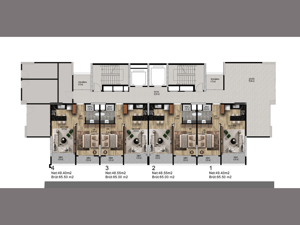 New cozy residence in the area of Arpachbakhsheesh, with apartments of 1+1 floor area of 65 m2 - Фото 11