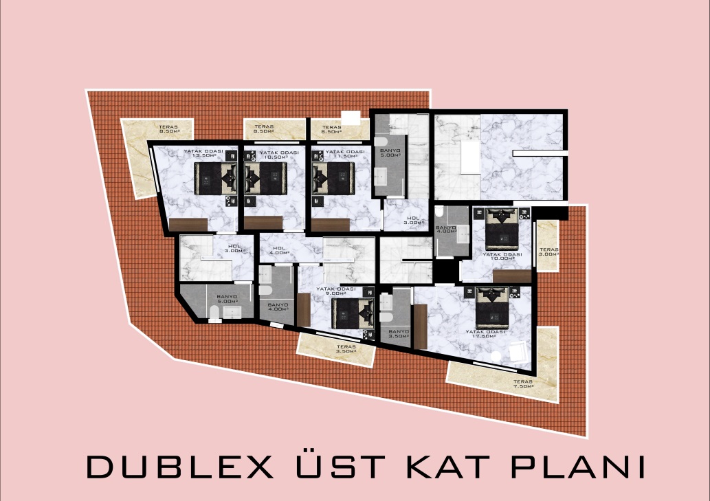 New stylish low-rise house in the area of Demirtaş (plans 1+1,2+1) - Фото 20